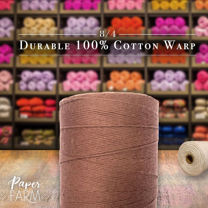Paper Farm 100% Cotton Loom Warp Thread (Brown), 8/4 Warp Yarn (800 Yards), Perfect for Weaving: Carpet, Tapestry, Rug, Blanket or Pattern - Warping Thread for Any Loom - Image 3